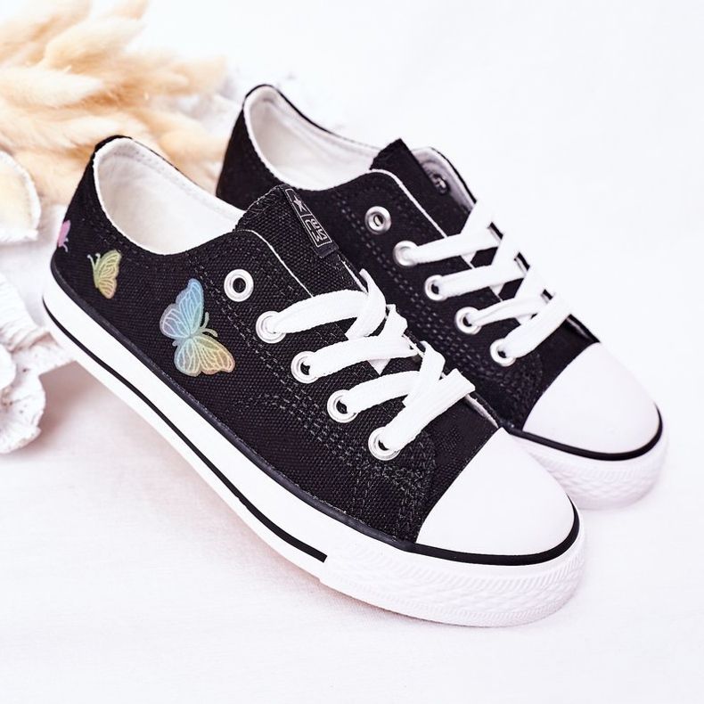 EVE Schwarze Fairytales Kindersneaker mit Schmetterlingen 2