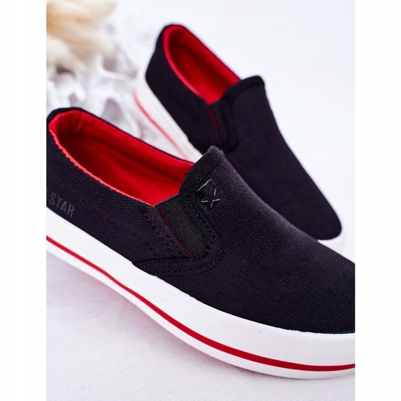 Kinder Slip-On Big Star HH374013 Schwarze Slip-On Sneakers 1