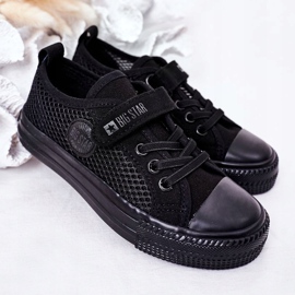 Schwarze Kinder-Sneaker mit Mesh Big Star HH374015 1