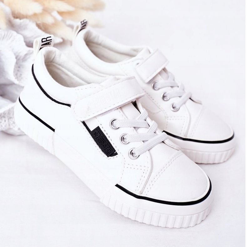 Kinder Sneaker mit Klettverschluss Big Star HH374028 Weiß 1