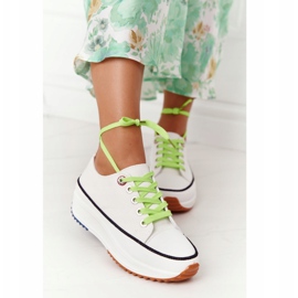 NEWS Sneakers für Damen auf der Plattform White Electric Love weiß grün 2