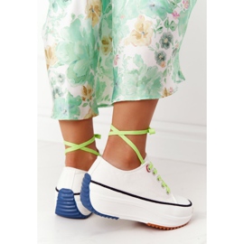 NEWS Sneakers für Damen auf der Plattform White Electric Love weiß grün 4
