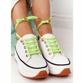 NEWS Sneakers für Damen auf der Plattform White Electric Love weiß grün 1