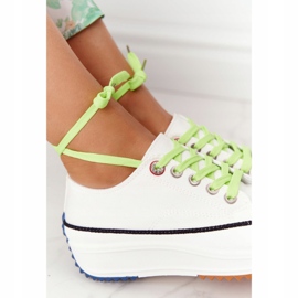 NEWS Sneakers für Damen auf der Plattform White Electric Love weiß grün 6