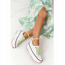 NEWS Sneakers für Damen auf der Plattform White Electric Love weiß grün 7