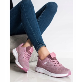 SHELOVET Leichte durchbrochene Sneaker rosa 2