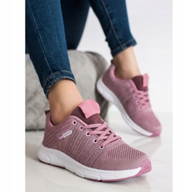 SHELOVET Leichte durchbrochene Sneaker rosa 1