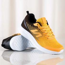 SHELOVET Leichte Textil-Sneakers schwarz gelb 1