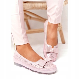 Rio Flore Leder Umweltfreundliche Ballerinas Rosa 4