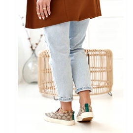 Damen Logged Sneakers Slip-On Khaki Challenge beige braun 2