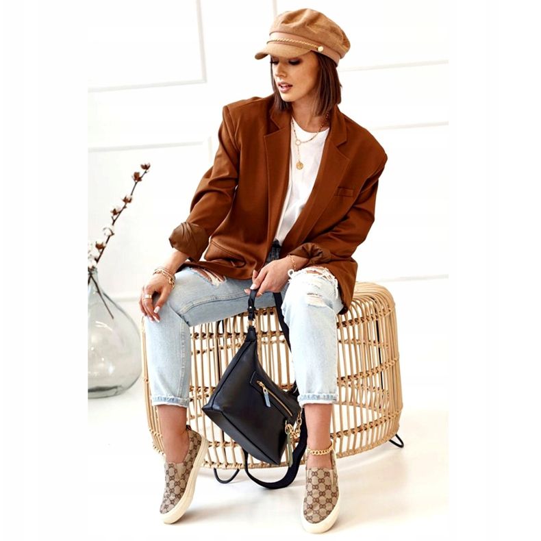 Damen Logged Sneakers Slip-On Khaki Challenge beige braun 5