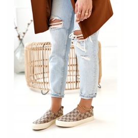 Damen Logged Sneakers Slip-On Khaki Challenge beige braun 1