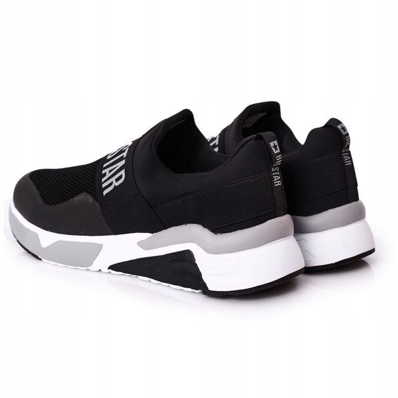 Herren Sportschuhe Slip-On Memory Foam Big Star HH174148 Schwarz weiß 1