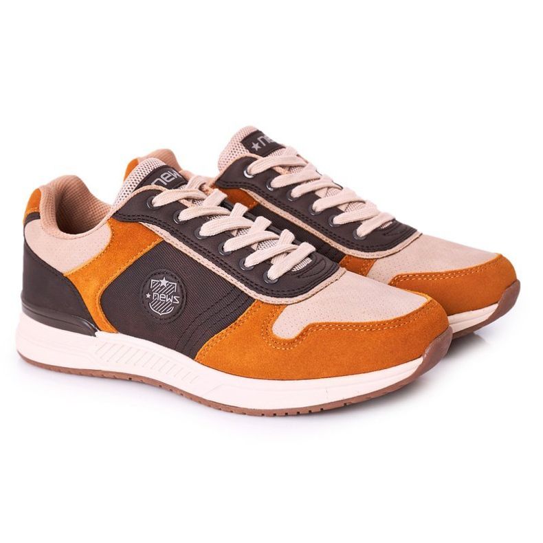 NEWS Herren Sportschuhe Sneakers Gelb-Braun Harold mehrfarbig 1