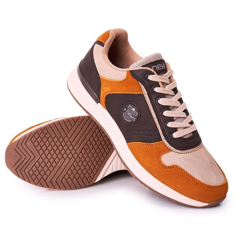 NEWS Herren Sportschuhe Sneakers Gelb-Braun Harold mehrfarbig 2