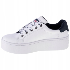 Tommy Hilfiger Iconic Leather Flatform Schuhe in EN0EN01113-YBR weiß marineblau 1