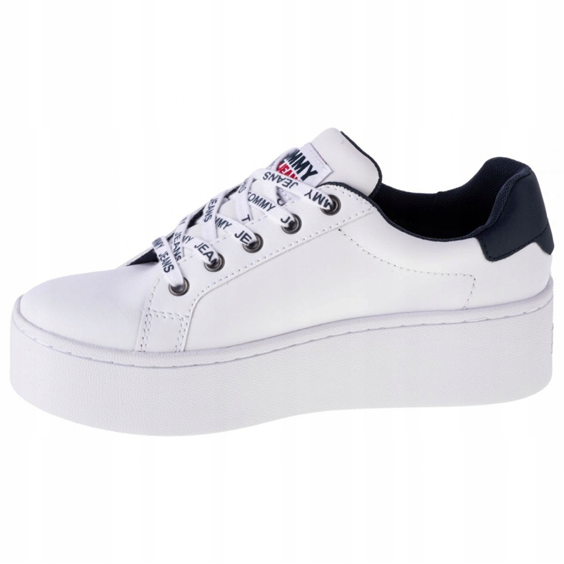 Tommy Hilfiger Iconic Leather Flatform Schuhe in EN0EN01113-YBR weiß marineblau 1