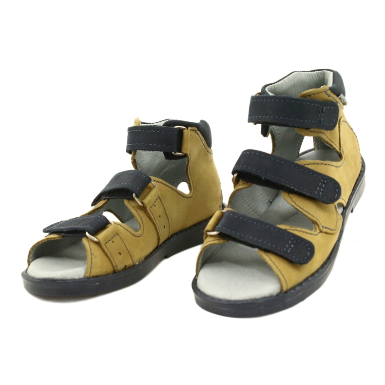 Mazurek Ledersandalen hoch präventiv 291 Grauorange 1