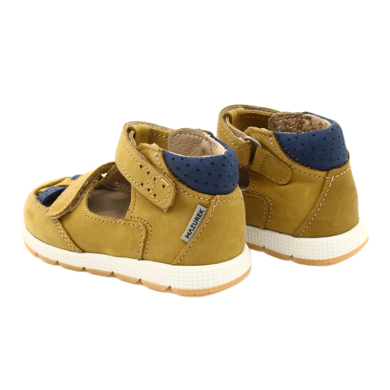Lederjungen Sandalen für Klettverschluss Mazurek 1187 C. Jółty gelb 3