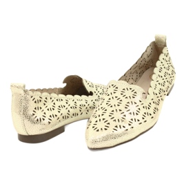 Goldene durchbrochene Ballerinas Filippo DP2039 GO beige 2