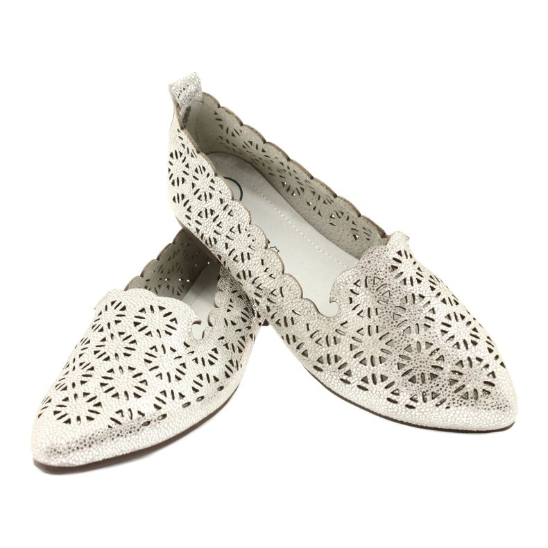 Silberne durchbrochene Ballerinas Filippo DP2039 SI grau 3