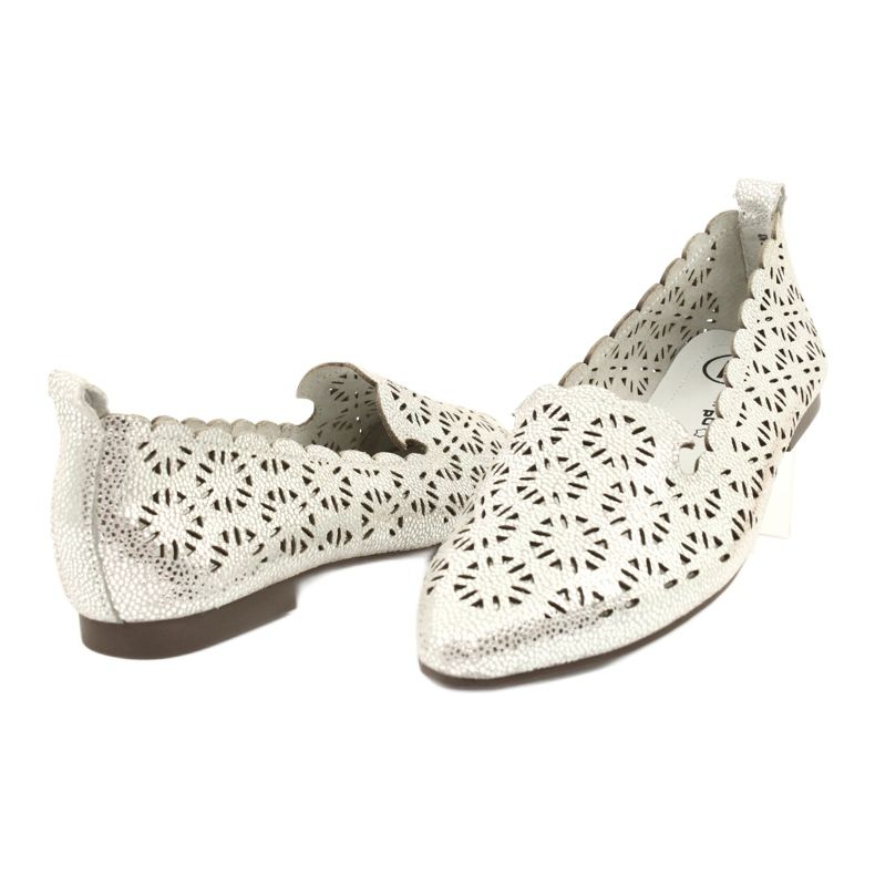 Silberne durchbrochene Ballerinas Filippo DP2039 SI grau 2