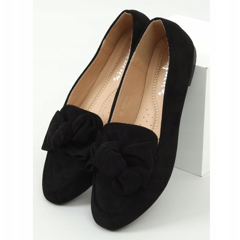 Schwarze Loafer mit Schleife 88-382 Black 1