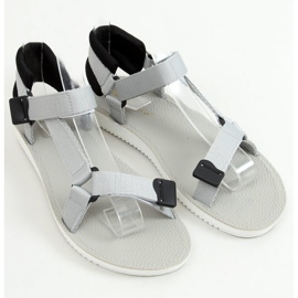 Graue N-67 Graue Sportsandalen mit Klettverschluss 1