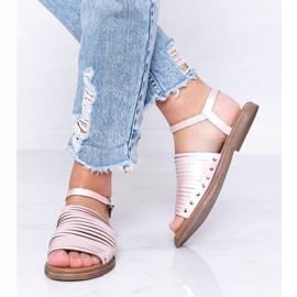 Rosa schimmernde Brown Sun Sandalen 1