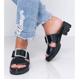 Blau glänzende Flip-Flops mit Lizzy-Schnalle 1