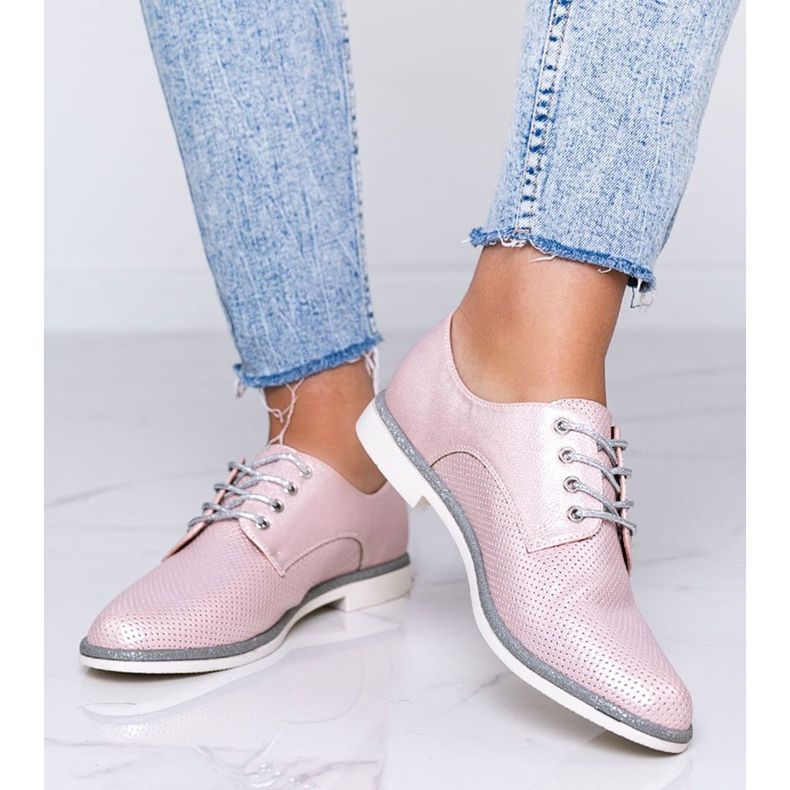 Rosa glänzende durchbrochene Schuhe Kyoto 1