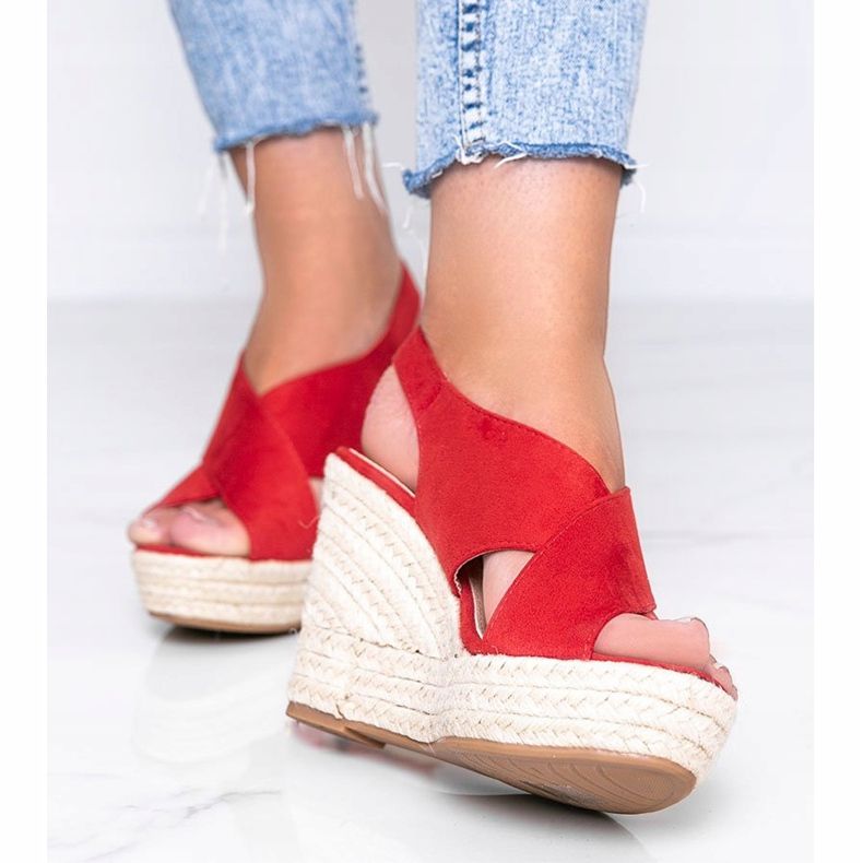 Rote Espadrilles am Summer Dream Keilabsatz 1