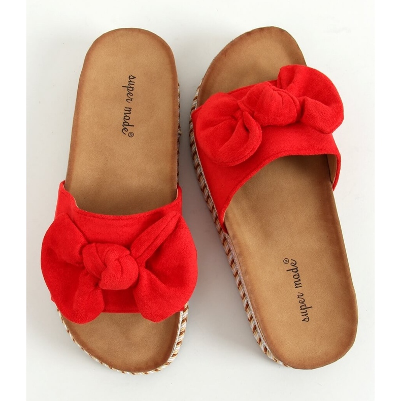 Rot 7705 Rote Pantoffeln auf der verzierten Sohle 1