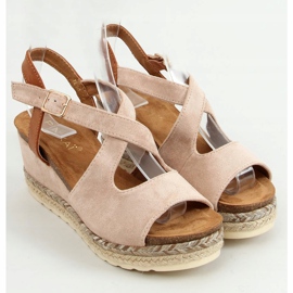 YL90 Beige-beige Espadrilles auf Keilabsatz 1