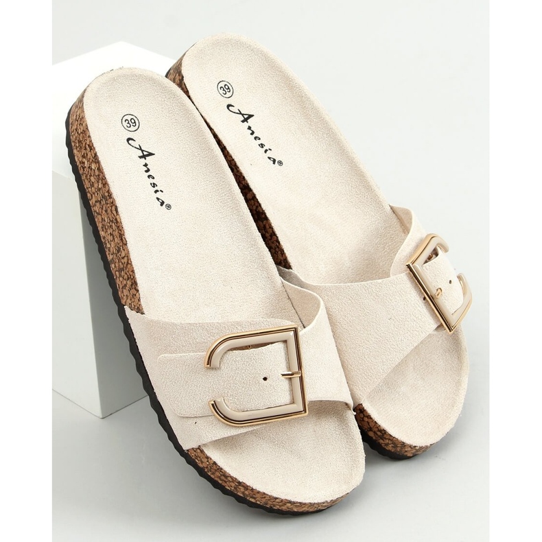 Beige Kork Hausschuhe N-111 Beige 1