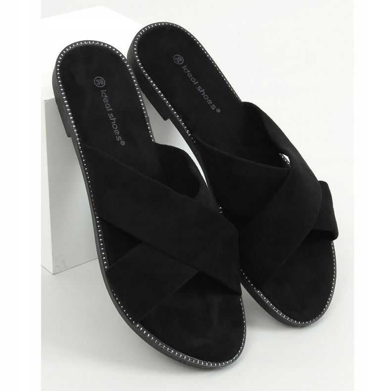 Schwarz Damen Cross Pantoffeln 5143 Schwarz 1