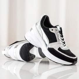 Filippo Sneakers aus Leder mit Keilabsatz schwarz 1