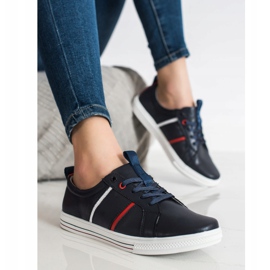 Filippo Klassische Sportlederschuhe navy blau 2