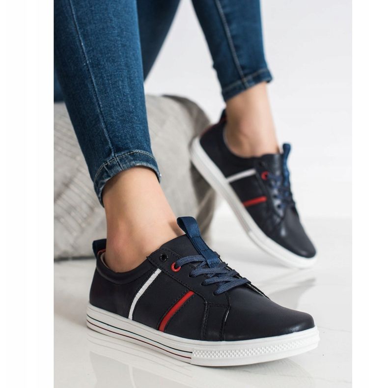 Filippo Klassische Sportlederschuhe navy blau 2