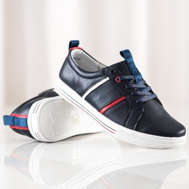 Filippo Klassische Sportlederschuhe navy blau 1