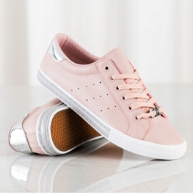SHELOVET Niedrige Sneakers mit Öko-Leder rosa 1