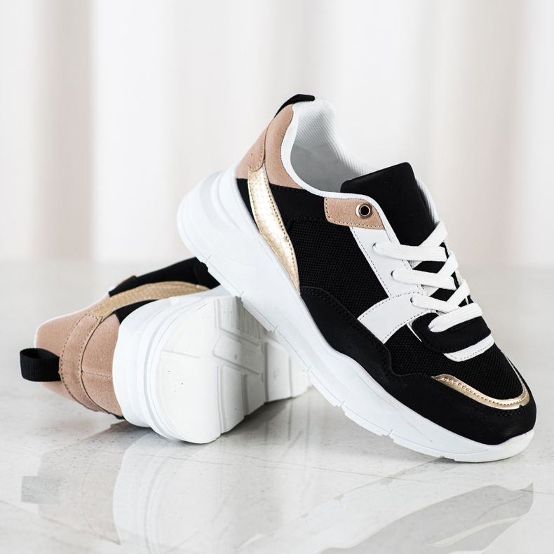 SHELOVET Stylische Sneaker mit Mesh schwarz 1