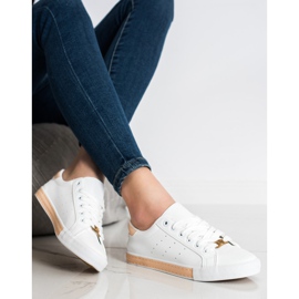 SHELOVET Niedrige Sneakers mit Öko-Leder weiß 2