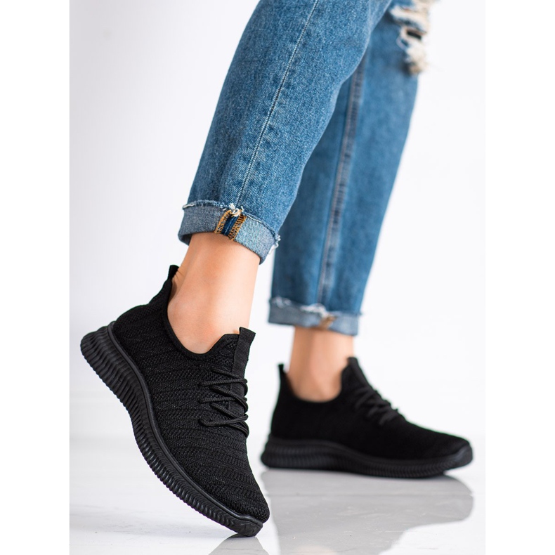 SHELOVET Leichte Textil-Sportschuhe schwarz 2