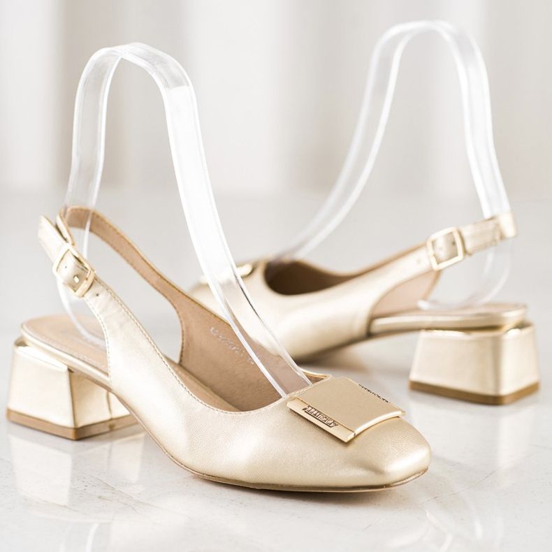 Filippo Goldene Pumps mit Öko-Leder 1