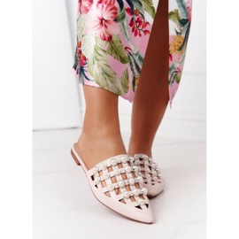 PS1 Beige Ripple Hausschuhe mit Obermaterial und Perlen 2