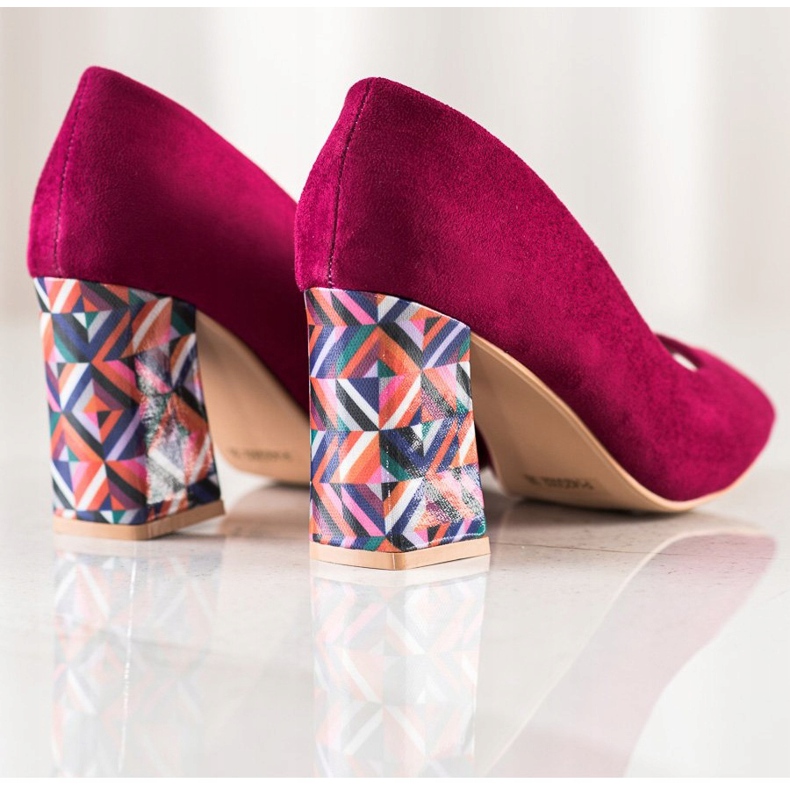 Sabatina Offene Pumps mit dekorativem Absatz rosa 1