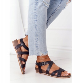 Schwarze Sandalen mit Korksohle Big Star DD274A009 2