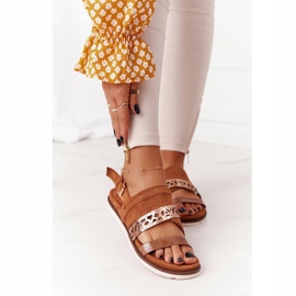 EVE Sandalen aus Wildleder für Damen Camel Asturias braun 1