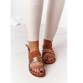 EVE Sandalen aus Wildleder für Damen Camel Asturias braun 2